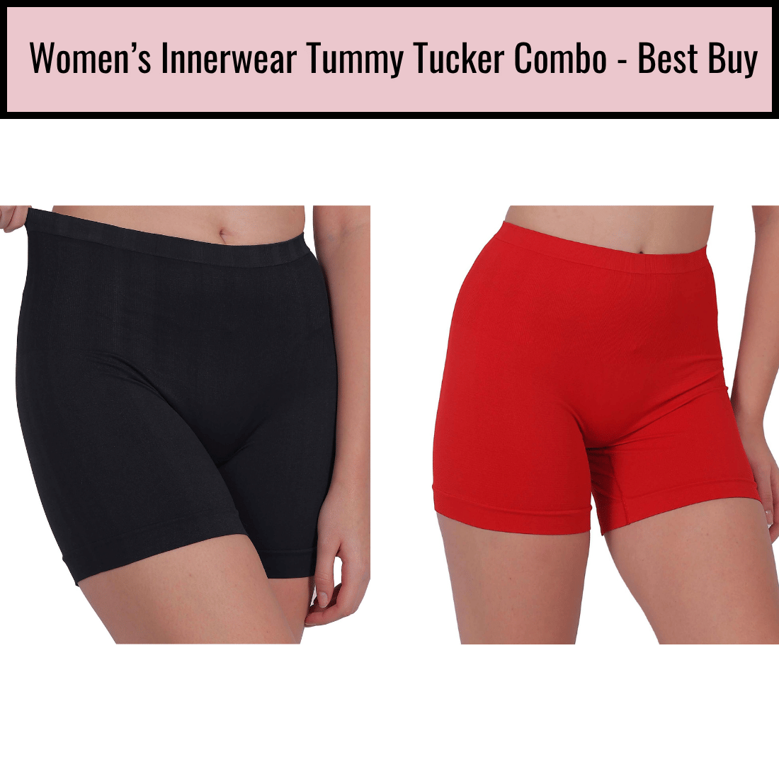     			Pia Trends Women Cotton Tummy & Thigh Shaper ( Black,Red )