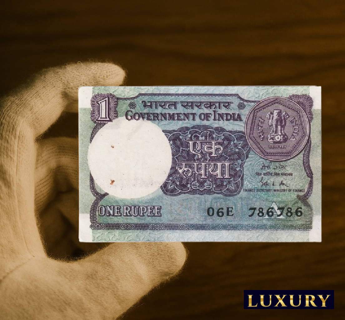     			Rare 786786 Series 1 Rupee, old India Collecting Rare Note