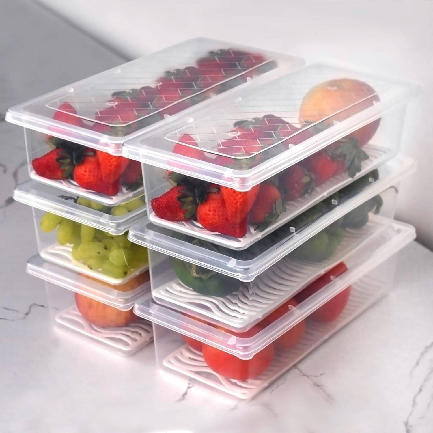     			SPIX STContainer Plastic White Food Container ( Set of 6 )