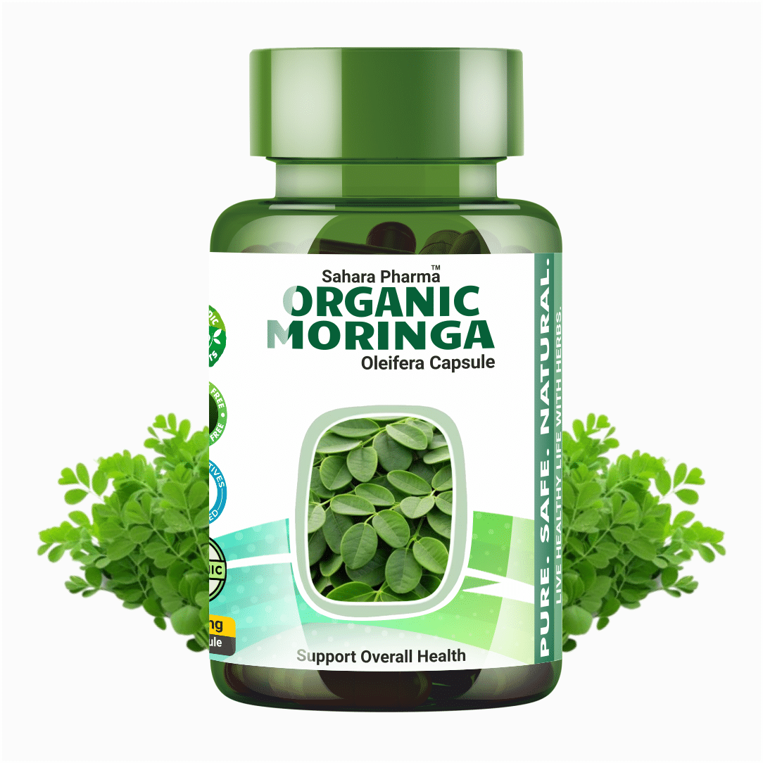 Sahara Pharma Organic Moringa Oleifera Capsule - 100% Drumstick Tree Leaf – 100% Pure & Original Organic Herbs - Non GMO, Gluten Free - Complete Natural Supplement | 750mg - 60 Capsule Sahara Pharma Organic Moringa Oleifera Capsule - 100% Drumstick Tree Leaf – 100% Pure & Original Organic Herbs - Non GMO, Gluten Free - Complete Natural Supplement | 750mg - 60 Capsule