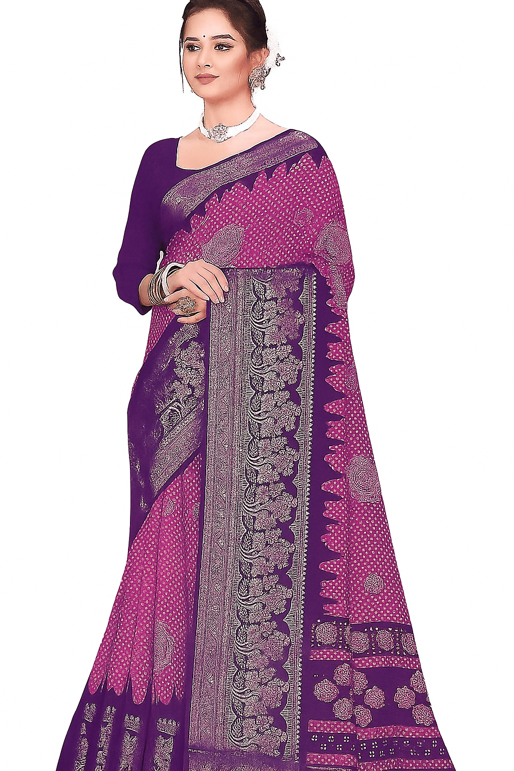 Skandas Trendz Silk Printed Bandhani Sarees With Unstitched Blouse Piece ( Blue ) Skandas Trendz Silk Printed Bandhani Sarees With Unstitched Blouse Piece ( Blue )