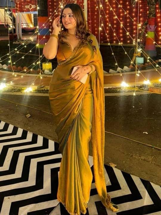 Trandtide Chiffon Solid Banarasi saree With Unstitched Blouse Piece ( Brown ) Trandtide Chiffon Solid Banarasi saree With Unstitched Blouse Piece ( Brown )