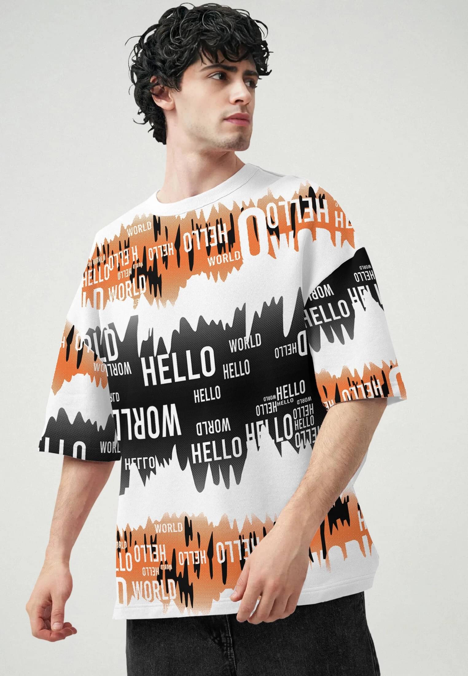    			Tripr Men Cotton Blend Oversized Fit Printed T-Shirt ( Multicolor )