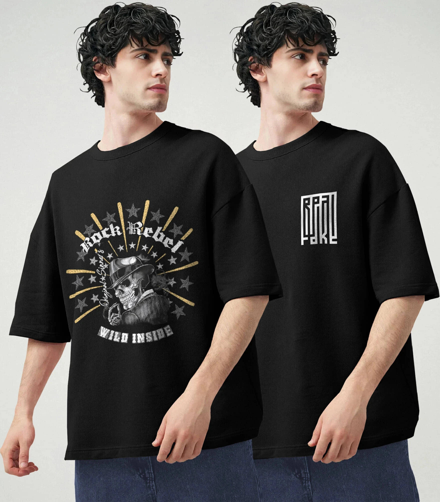 Tripr Men Cotton Blend Oversized Fit Printed T-Shirt ( Black ) Tripr Men Cotton Blend Oversized Fit Printed T-Shirt ( Black )