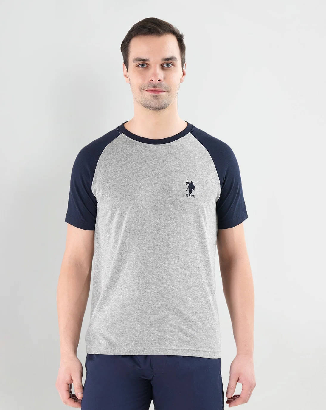 US Polo Men Cotton Regular Fit Colorblock T-Shirt ( Grey ) US Polo Men Cotton Regular Fit Colorblock T-Shirt ( Grey )