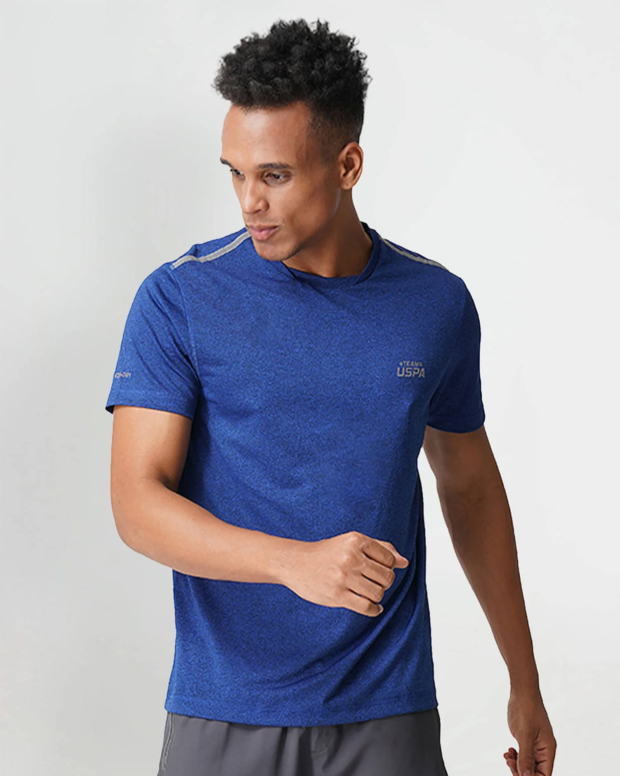 US Polo Men Polyester Regular Fit Solid T-Shirt ( Blue ) US Polo Men Polyester Regular Fit Solid T-Shirt ( Blue )