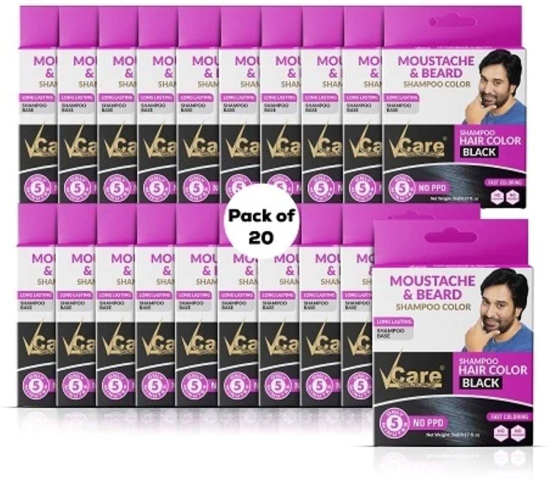 VCare Moustache and Beard Paraben Free Temporary Hair Color 5 mL Black VCare Moustache and Beard Paraben Free Temporary Hair Color 5 mL Black