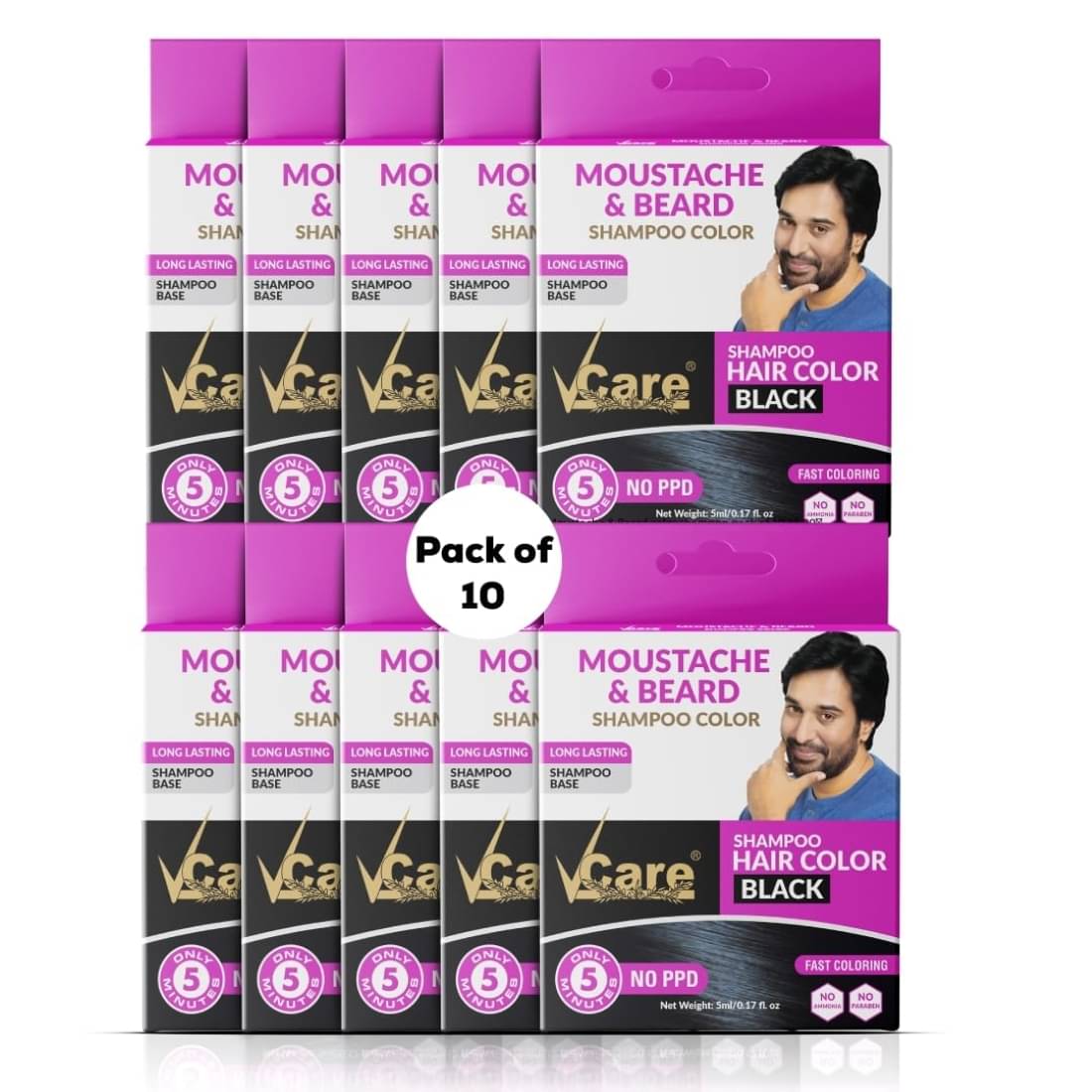 VCare Moustache and Beard Paraben Free Temporary Hair Color 5 mL Black VCare Moustache and Beard Paraben Free Temporary Hair Color 5 mL Black
