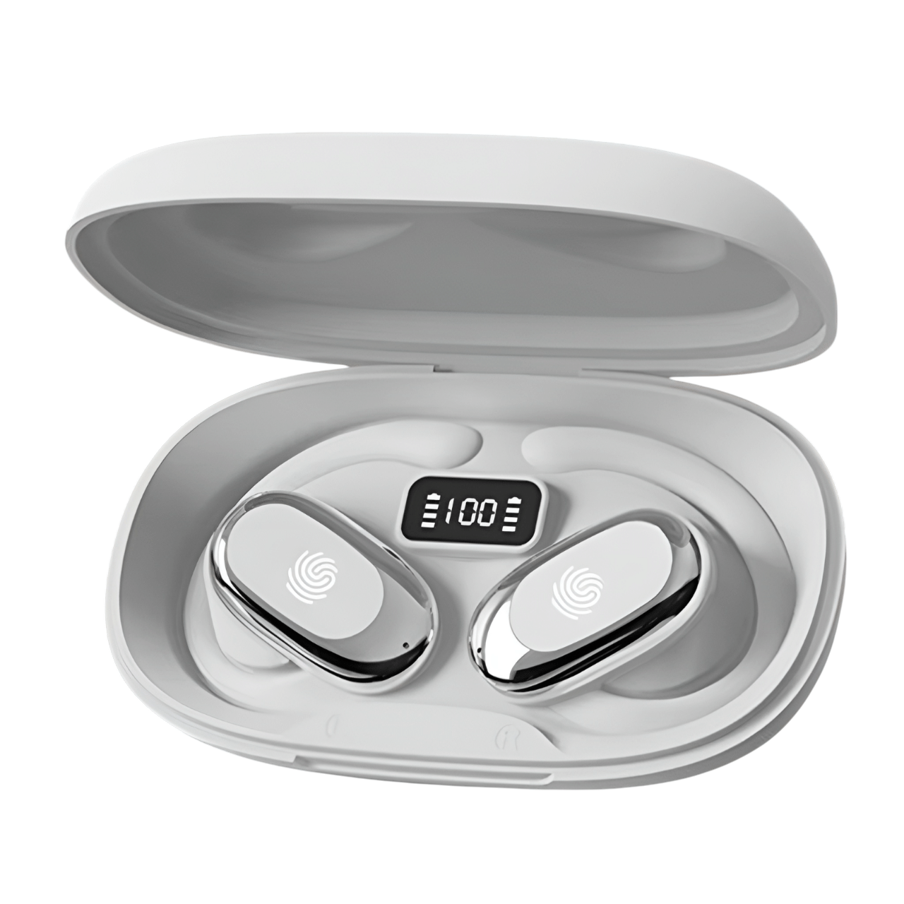     			VEHOP S300 OWS Open Ear Wireless Earbuds with Display, ENC Mic for Crystal-Clear Calls, 60hr Playtime with Type-C Fast Charging, BT5.4 Gaming Bluetooth Earphones, Touch Control Sports Headphone.