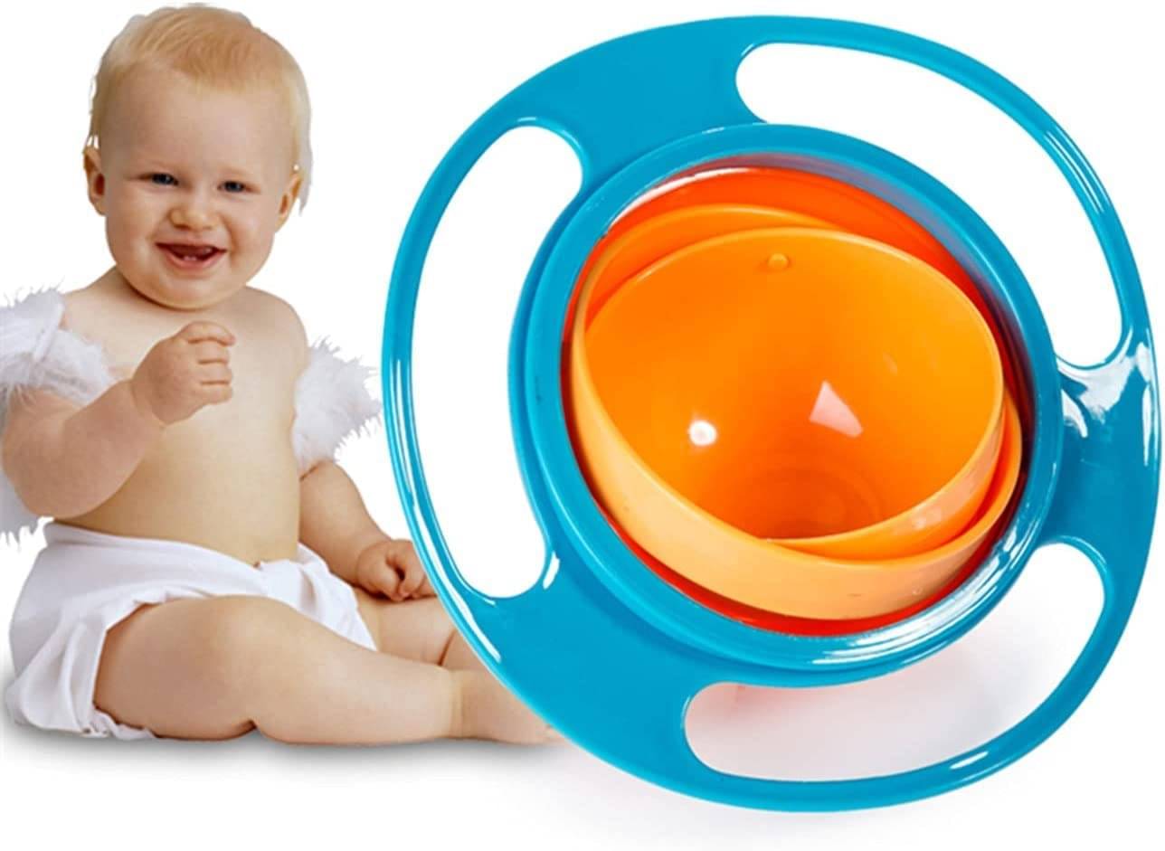    			WHIMSICAL WONDERS 1Pc Baby Feeding 360 Degree Rotating Gyro Bowl for Kids Home and Kitchen Eco-Friendly Durable (Multicolor)
