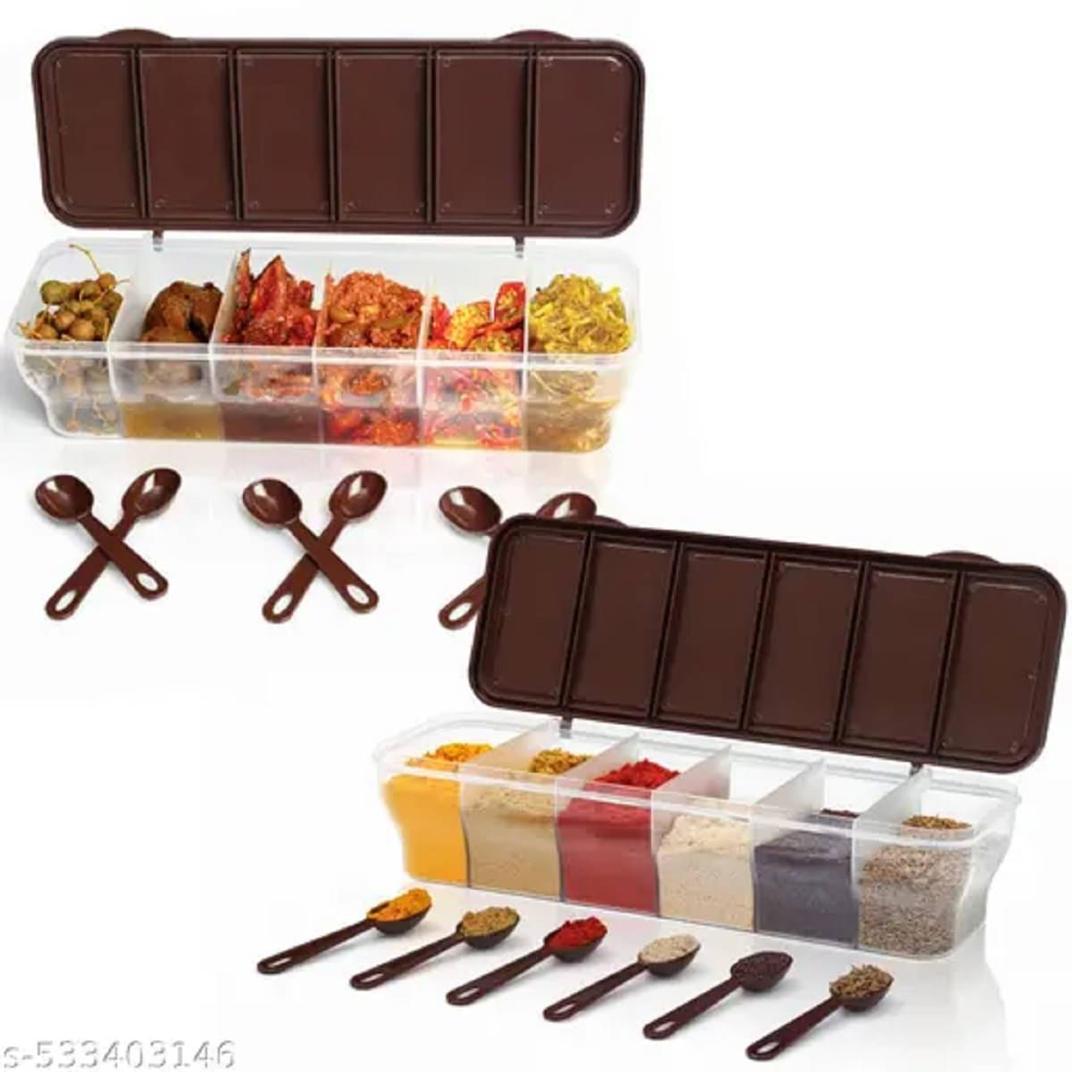     			Weizny Plastic Brown Spice Container ( Set of 2 )