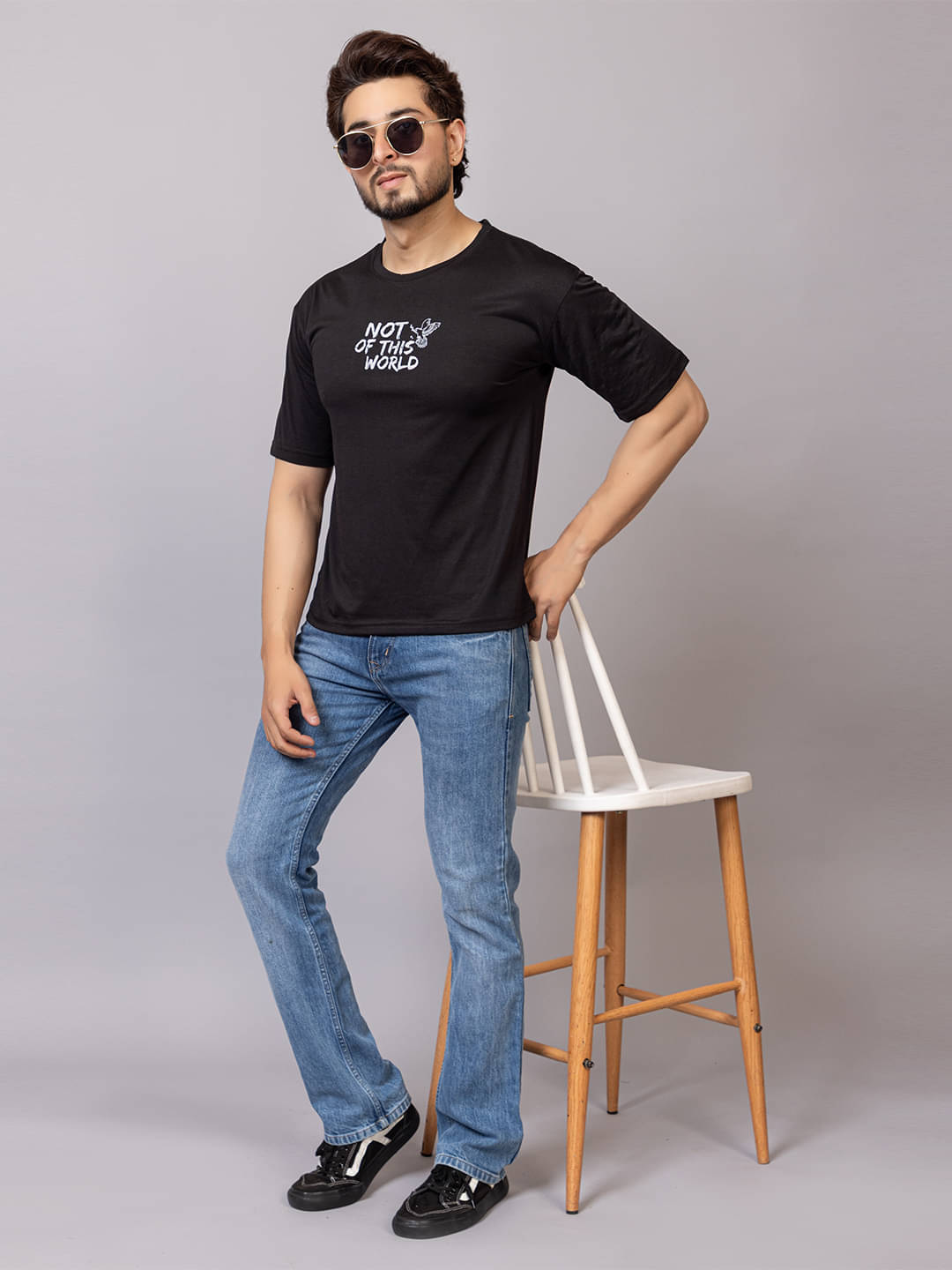Xenios Men Cotton Blend Regular Fit Printed T-Shirt ( Black ) Xenios Men Cotton Blend Regular Fit Printed T-Shirt ( Black )