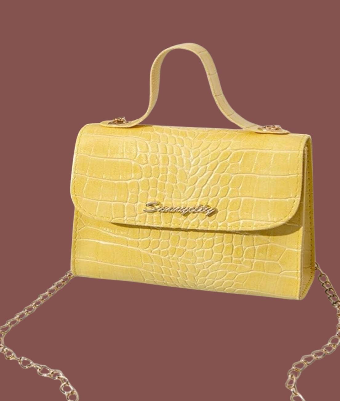     			gufrina Sling Bag PU Set of 1 ( Yellow )