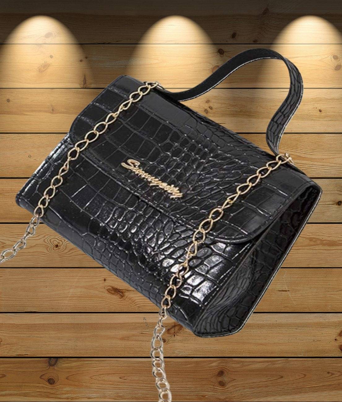     			gufrina Sling Bag PU Set of 1 ( Black )
