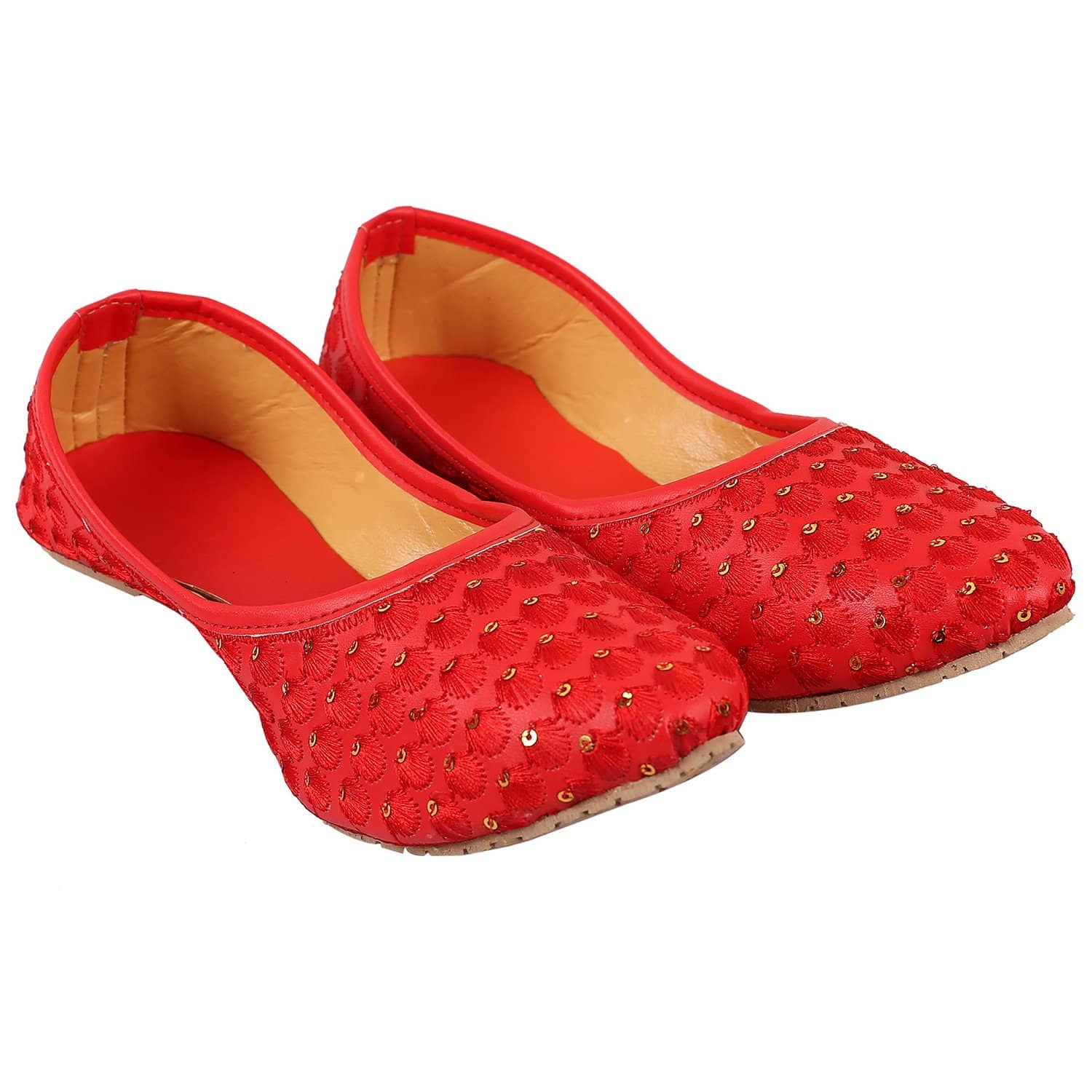 Apratim - Red Women's Juttis - Ethnic Shoes | Buy online on ZillyBuy