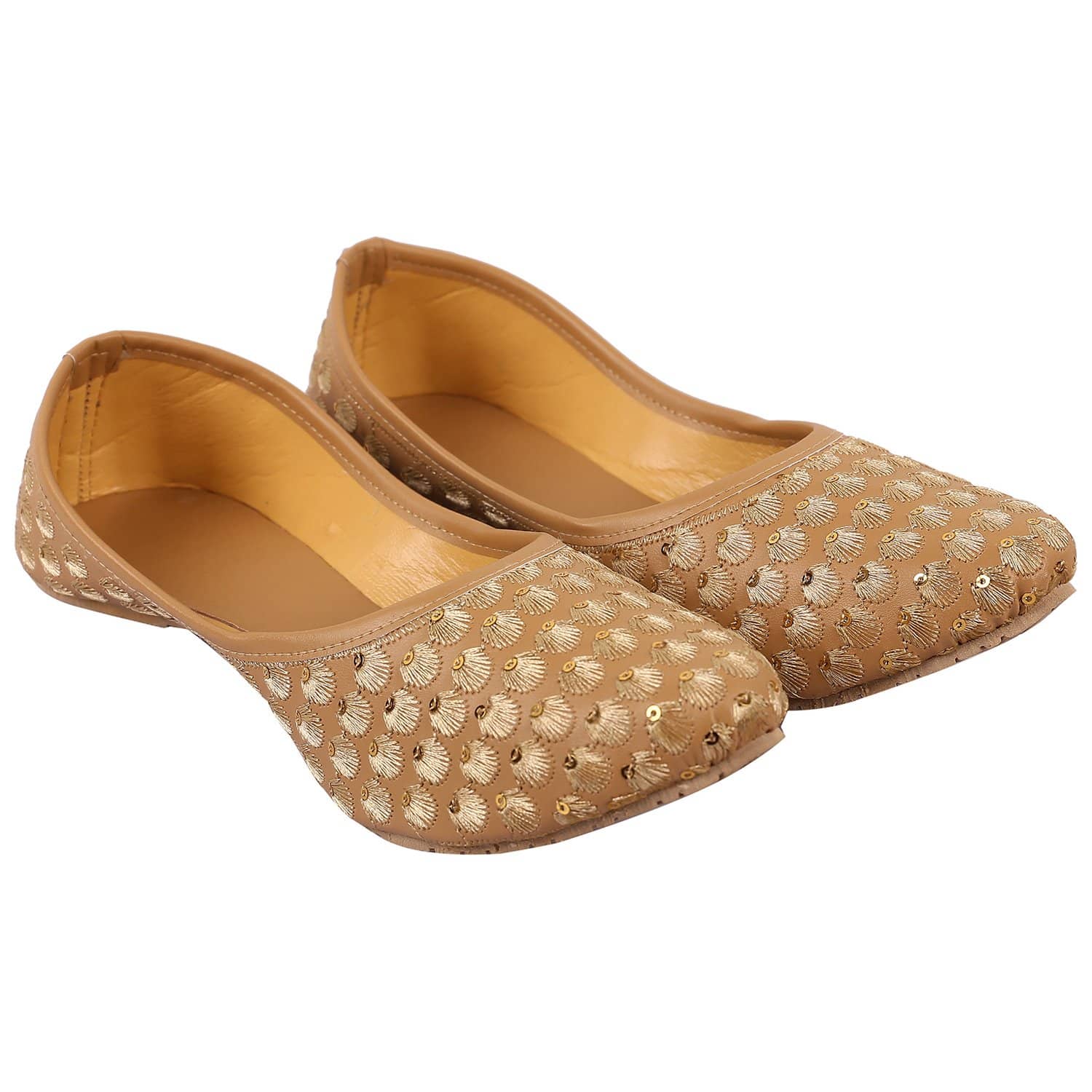 Apratim - Tan Women's Juttis - Ethnic Shoes | Buy online on ZillyBuy