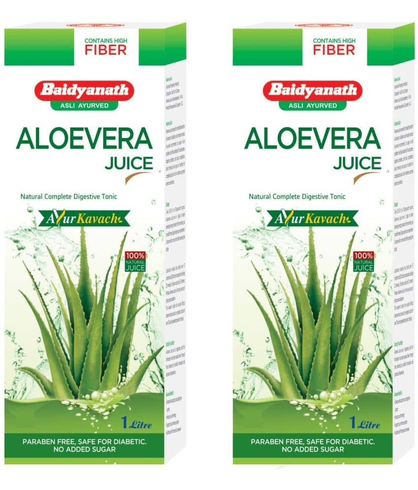 Baidyanath Aloe Vera Juice with Pulp Liquid 1 l Pack Of 2