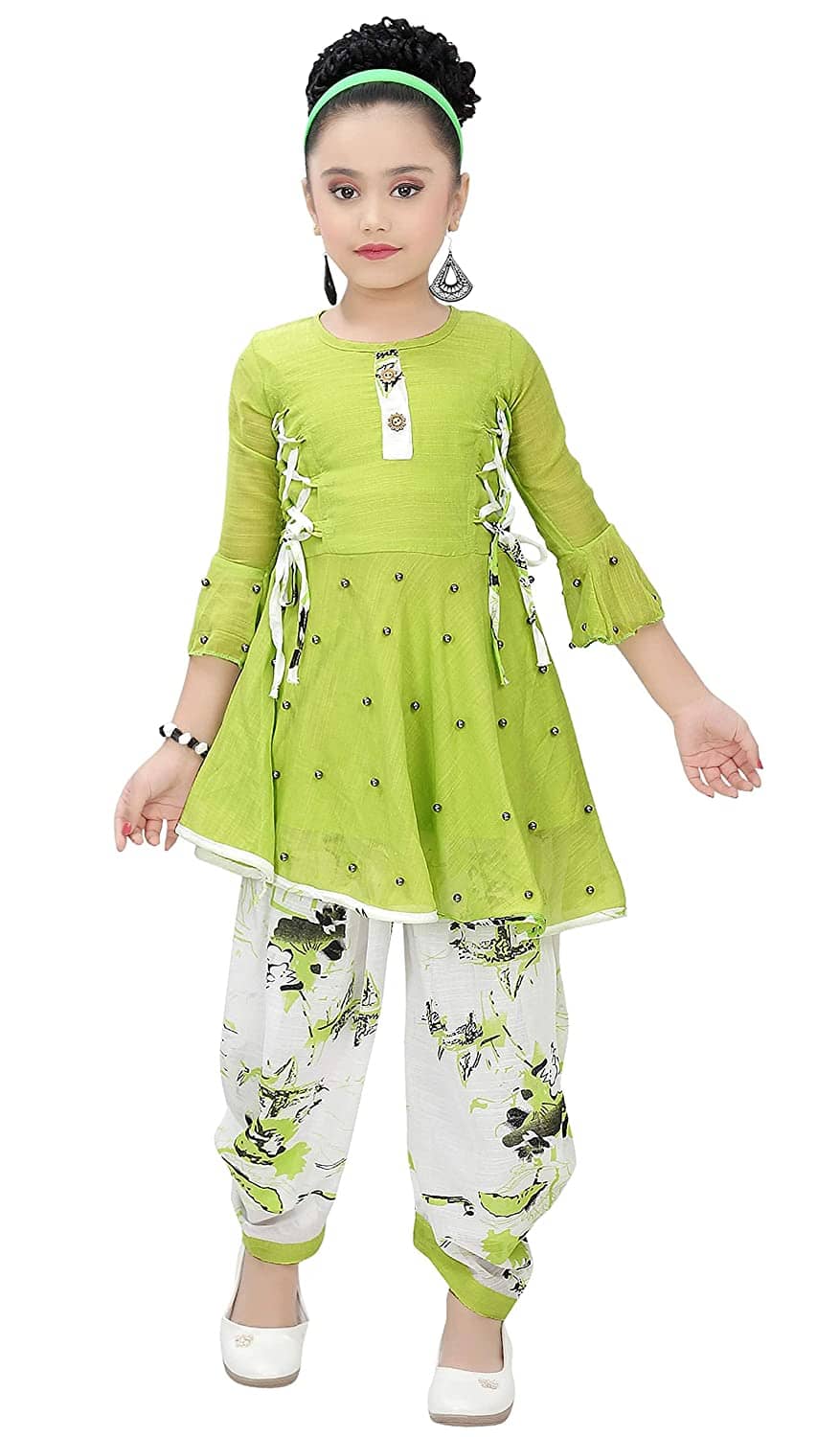 Cherry Tree Girls Cotton Blend Suit Set ( Green )