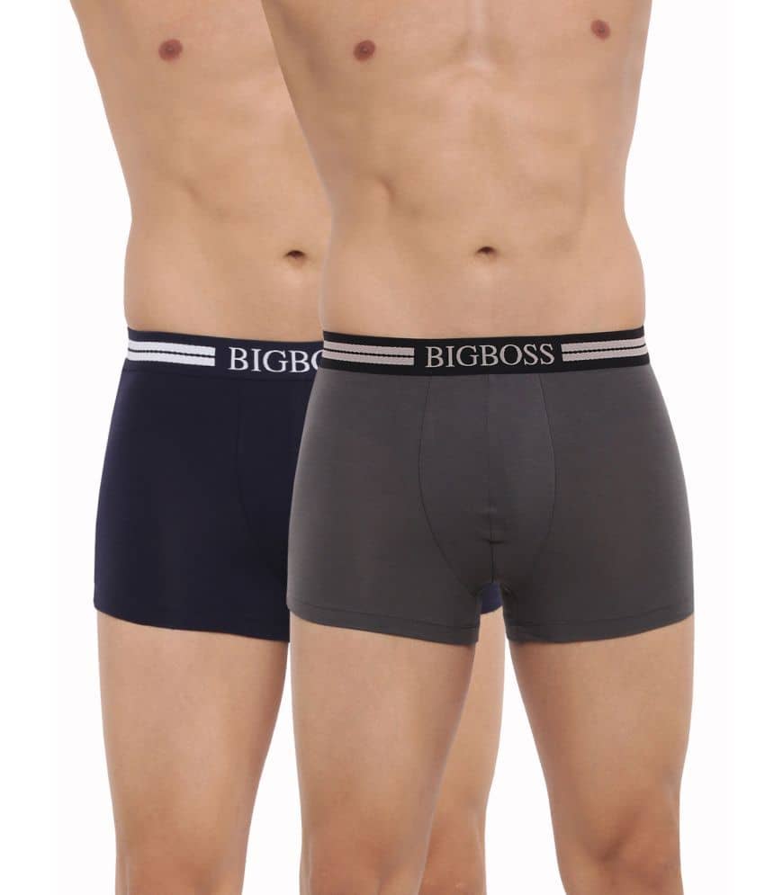 Dollar Bigboss Men's Pack of 2 Shuffle Intellisoft Cotton Modal Solid Trunk (Colour May Vary)