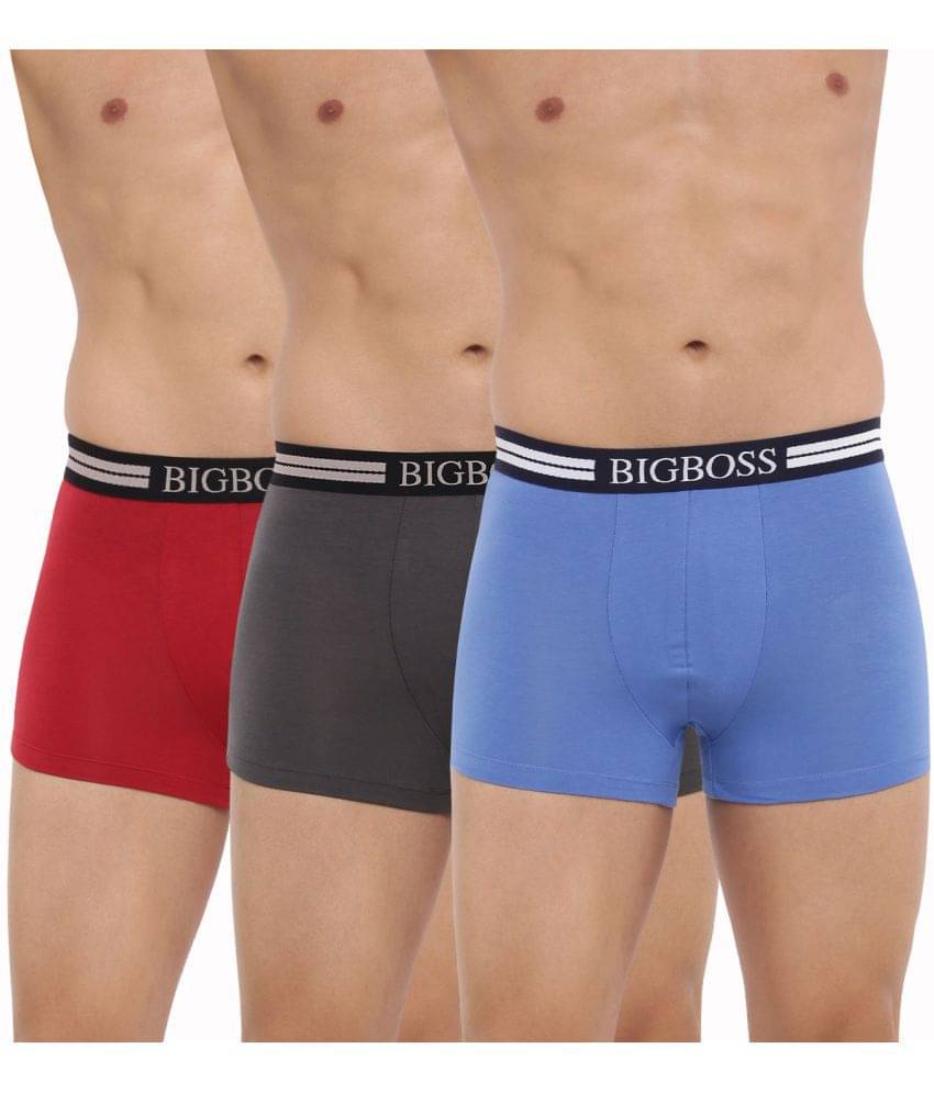 Dollar Bigboss Men's Pack of 3 Shuffle Intellisoft Cotton Modal Solid Trunk (Colour May Vary) Dollar Bigboss Men's Pack of 3 Shuffle Intellisoft Cotton Modal Solid Trunk (Colour May Vary)