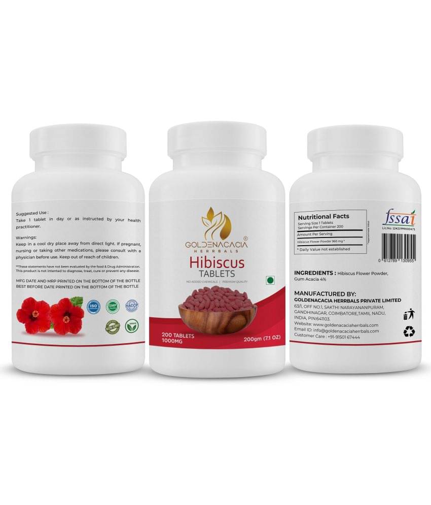 GOLDENACACIA HERRBALS Hibiscus 1000mg 200 Tablets Tablets 1 no.s     			GOLDENACACIA HERRBALS Hibiscus 1000mg 200 Tablets Tablets 1 no.s