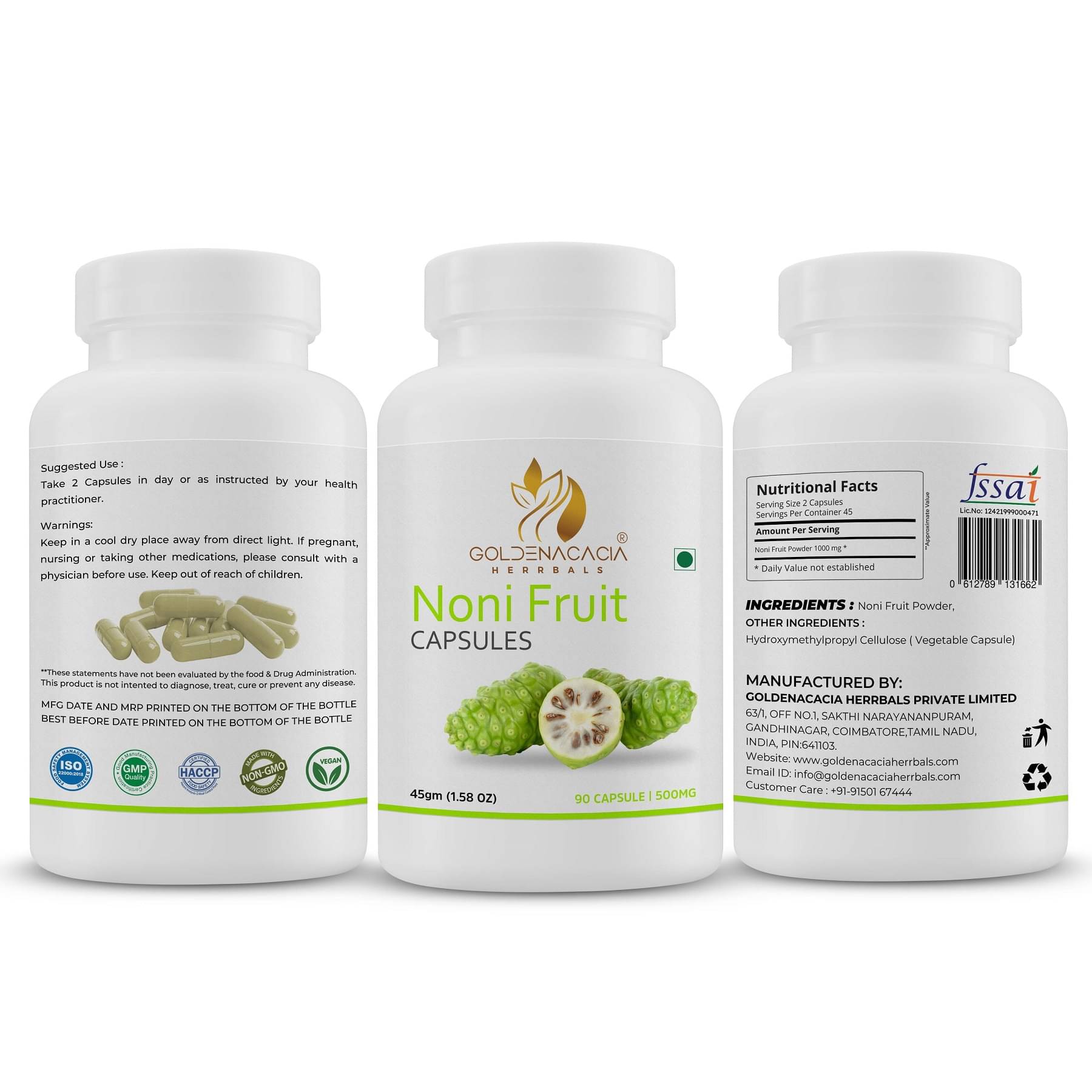 GOLDENACACIA HERRBALS Noni fruit 90 Capsule 1 no.s     			GOLDENACACIA HERRBALS Noni fruit 90 Capsule 1 no.s