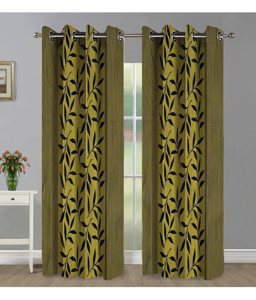 Home Candy Set of 2 Door Semi-Transparent Eyelet Polyester Green Curtains ( 213 x 120 cm ) Home Candy Set of 2 Door Semi-Transparent Eyelet Polyester Green Curtains ( 213 x 120 cm )