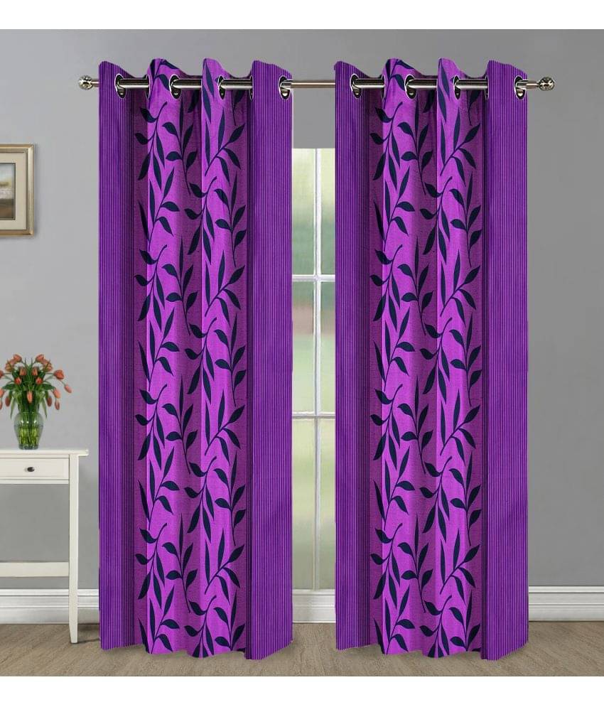 Home Candy Set of 2 Door Semi-Transparent Eyelet Polyester Purple Curtains ( 213 x 120 cm ) Home Candy Set of 2 Door Semi-Transparent Eyelet Polyester Purple Curtains ( 213 x 120 cm )