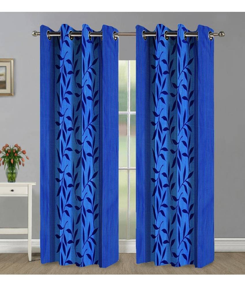 Home Candy Set of 2 Long Door Semi-Transparent Eyelet Polyester Blue Curtains ( 274 x 120 cm ) Home Candy Set of 2 Long Door Semi-Transparent Eyelet Polyester Blue Curtains ( 274 x 120 cm )