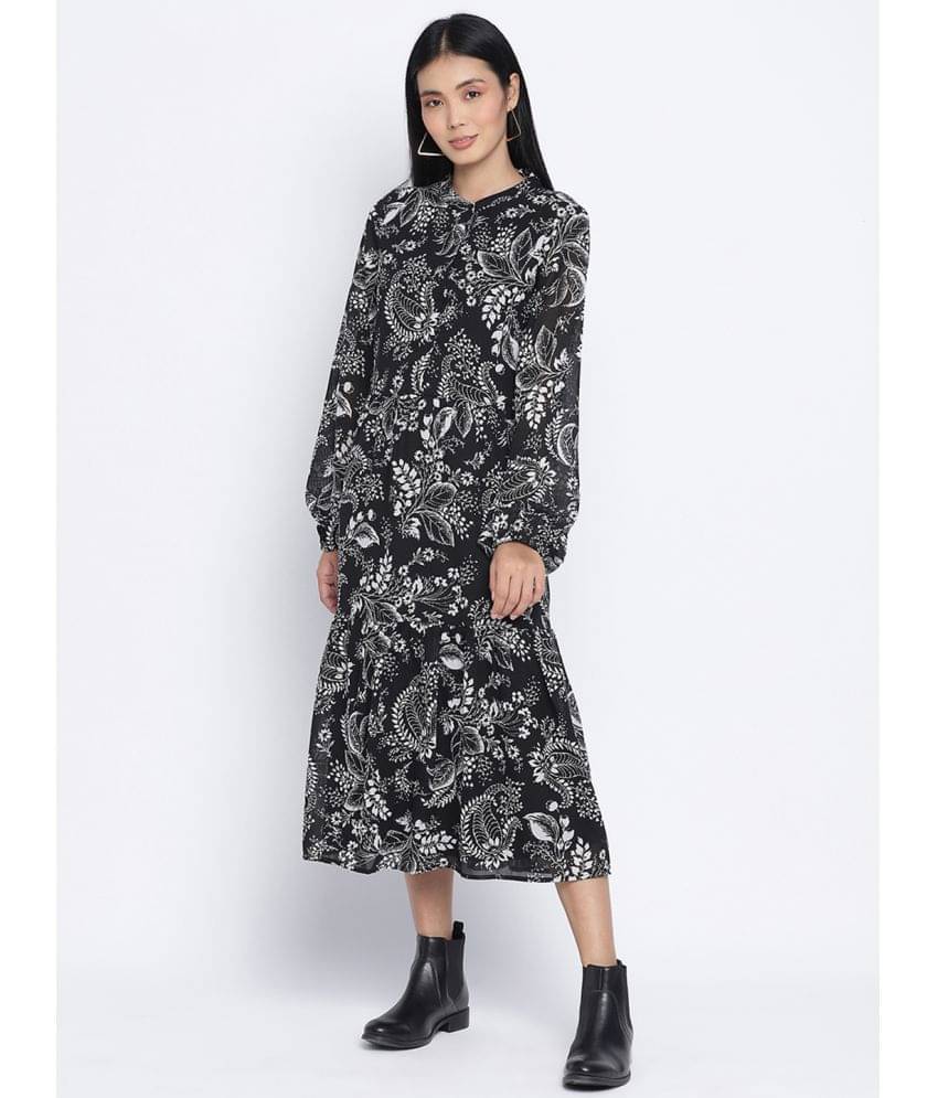     			Oxolloxo Women Polyester A-line Dress ( Black )