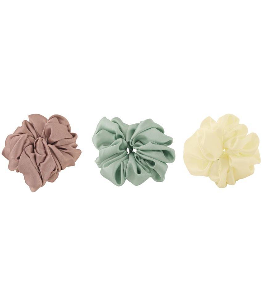 PMTOAM Plain Solid Multicolor Soft Satin hair Scrunchies, Ponytail Holder hair accessories for girls and women - Pack of 3 PMTOAM Plain Solid Multicolor Soft Satin hair Scrunchies, Ponytail Holder hair accessories for girls and women - Pack of 3