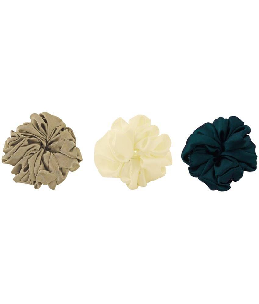PMTOAM Plain Solid Multicolor Soft Satin hair Scrunchies, Ponytail Holder hair accessories for girls and women - Pack of 3 PMTOAM Plain Solid Multicolor Soft Satin hair Scrunchies, Ponytail Holder hair accessories for girls and women - Pack of 3