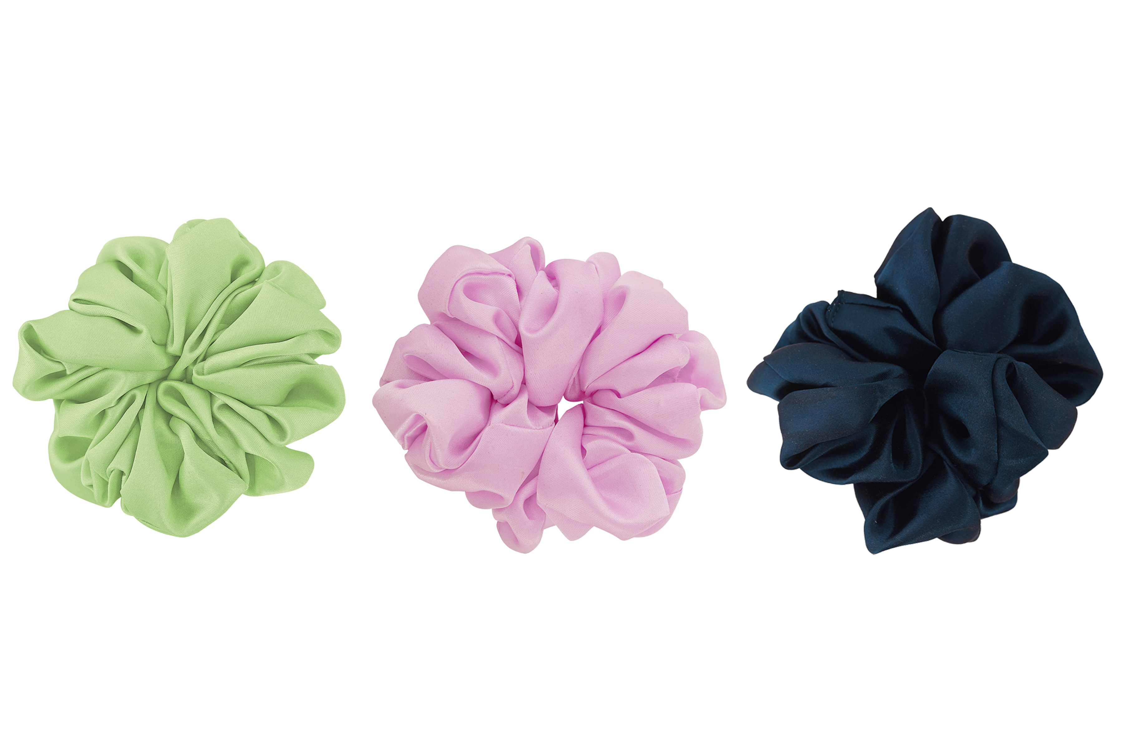 PMTOAM Plain Solid Multicolor Soft Satin hair Scrunchies, Ponytail Holder hair accessories for girls and women - Pack of 3 PMTOAM Plain Solid Multicolor Soft Satin hair Scrunchies, Ponytail Holder hair accessories for girls and women - Pack of 3