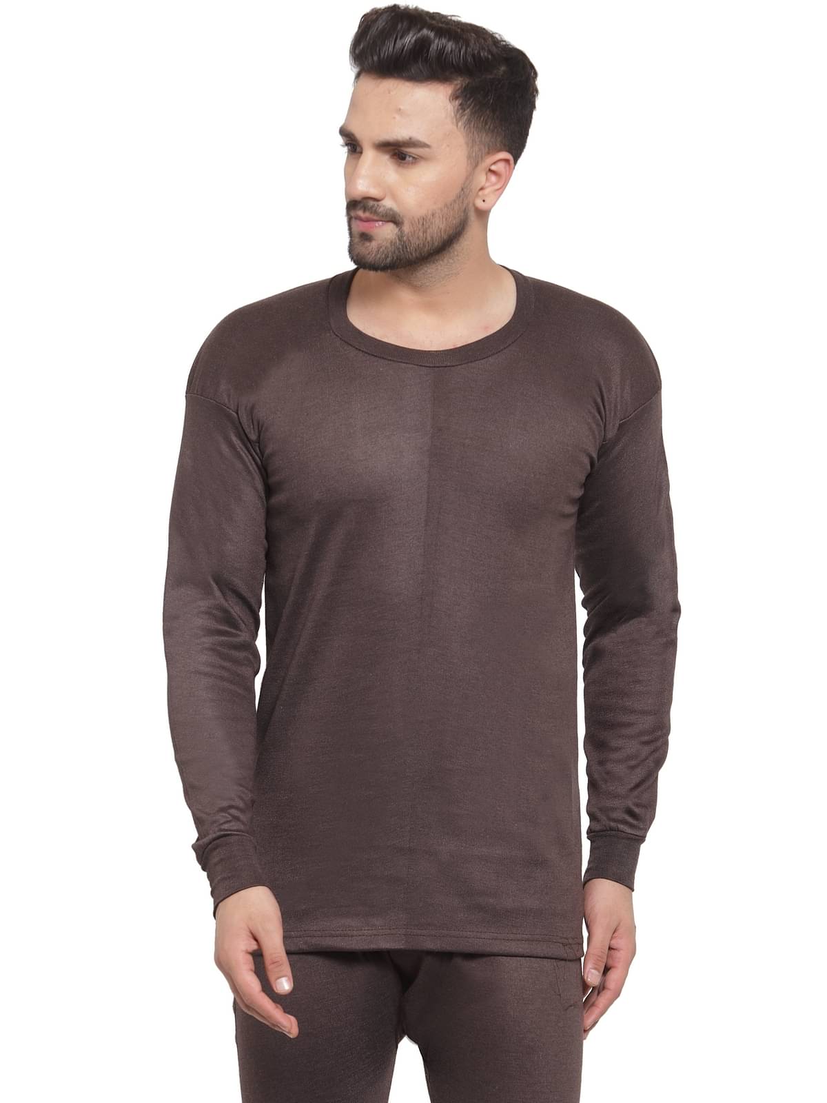 Uzarus Pack of 1 Cotton Blend Thermal Tops For Men's ( Brown ) Uzarus Pack of 1 Cotton Blend Thermal Tops For Men's ( Brown )