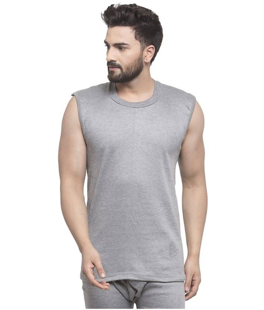 Uzarus Pack of 1 Cotton Blend Thermal Tops For Men's ( Light Grey ) Uzarus Pack of 1 Cotton Blend Thermal Tops For Men's ( Light Grey )