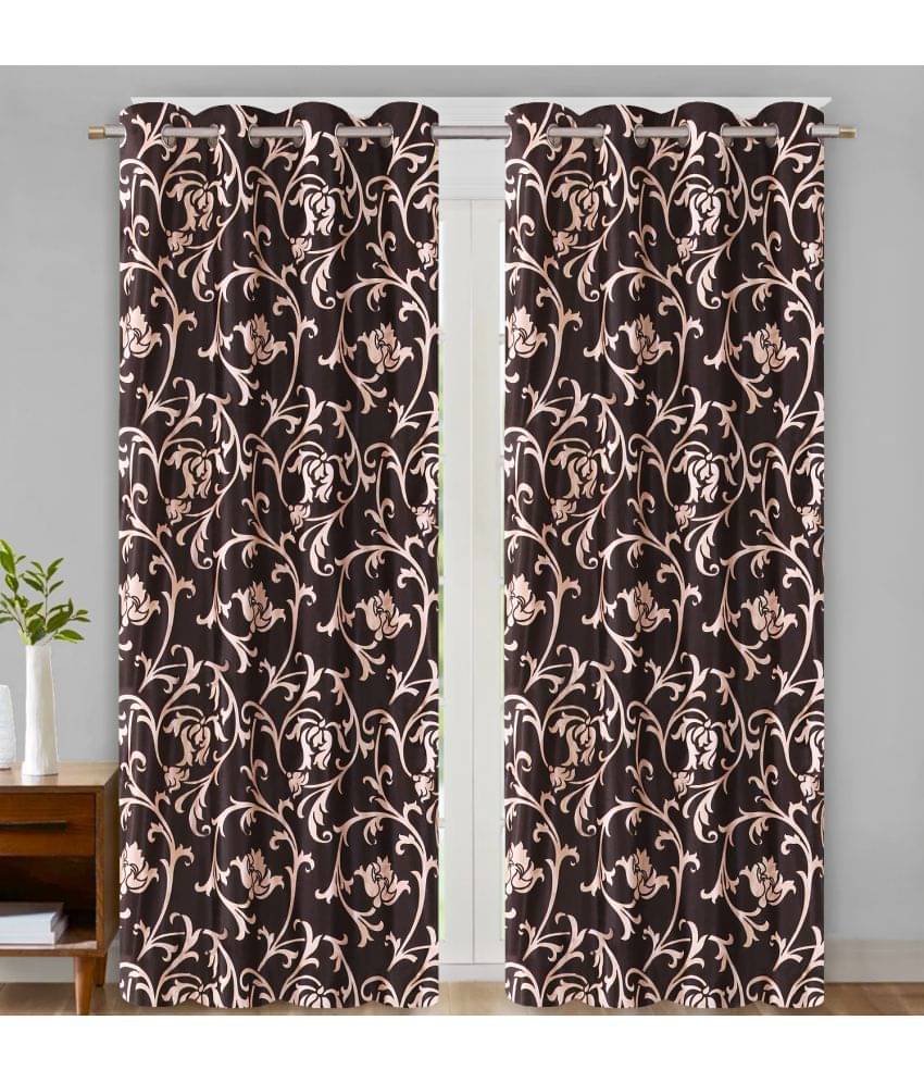 Home Candy Set of 2 Door Semi-Transparent Eyelet Polyester Brown Curtains ( 213 x 120 cm ) Home Candy Set of 2 Door Semi-Transparent Eyelet Polyester Brown Curtains ( 213 x 120 cm )