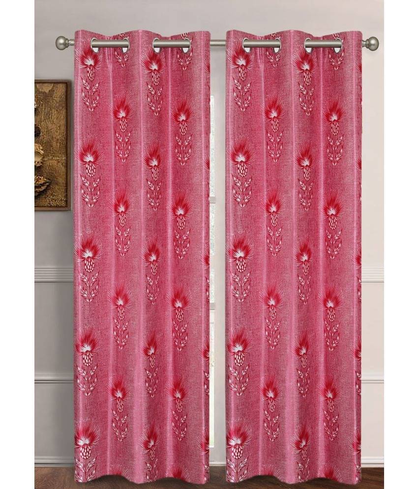 Home Candy Set of 2 Long Door Semi-Transparent Eyelet Polyester Red Curtains ( 274 x 120 cm ) Home Candy Set of 2 Long Door Semi-Transparent Eyelet Polyester Red Curtains ( 274 x 120 cm )