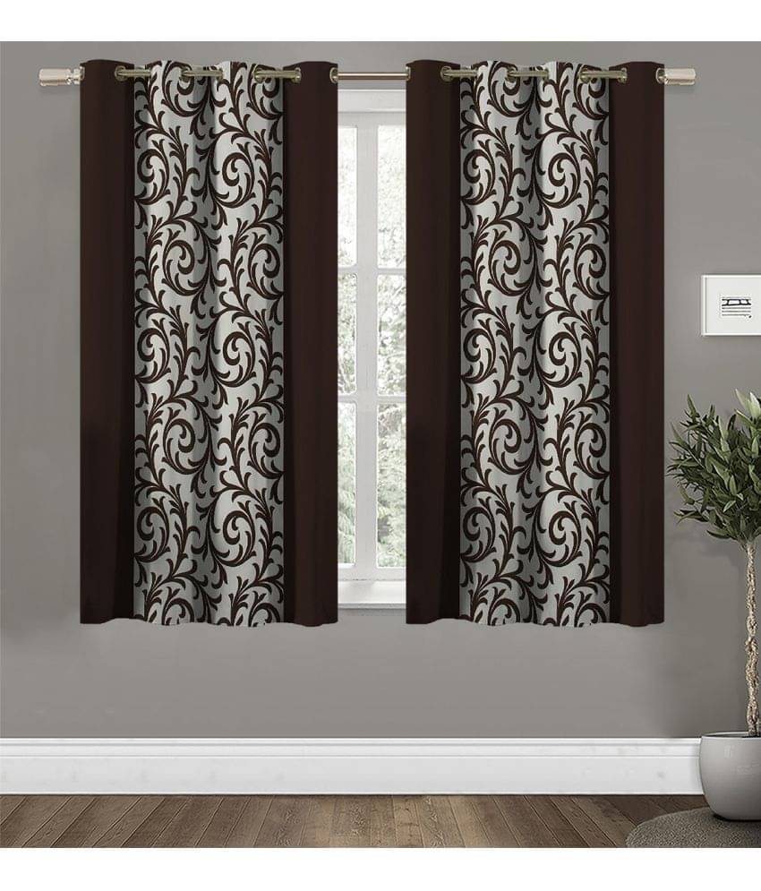 Home Candy Set of 2 Window Semi-Transparent Eyelet Polyester Brown Curtains ( 152 x 120 cm ) Home Candy Set of 2 Window Semi-Transparent Eyelet Polyester Brown Curtains ( 152 x 120 cm )