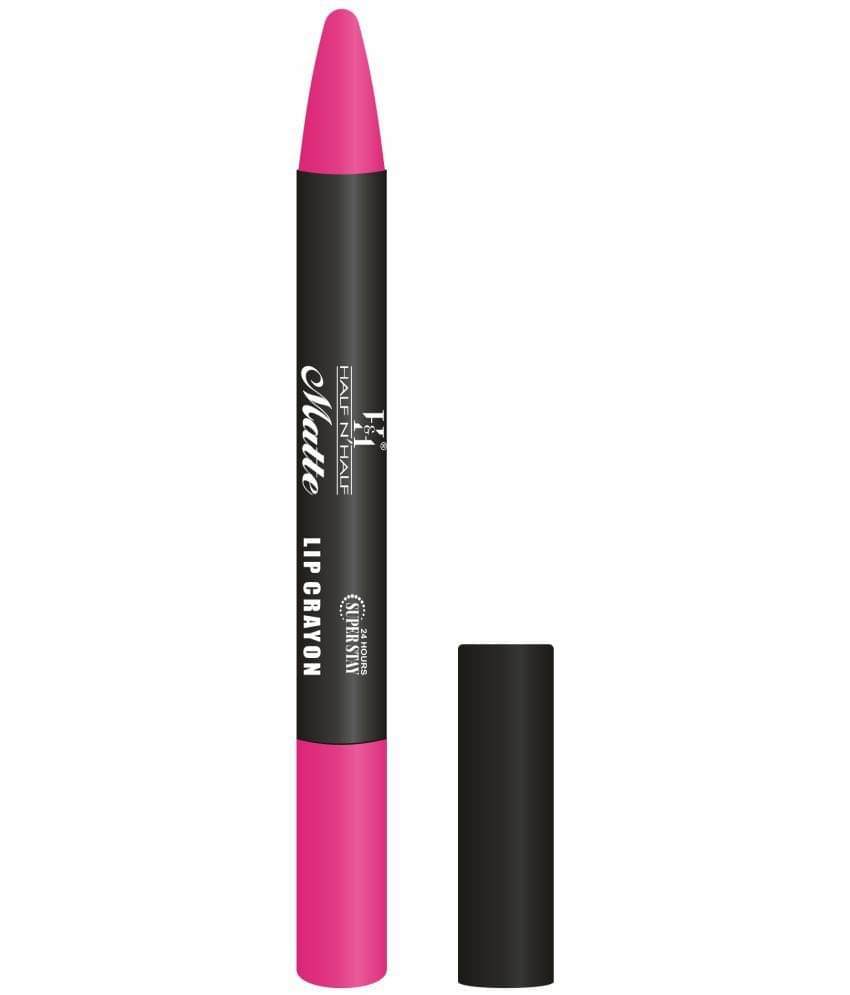     			Half N Half Matte Lip Crayon Velvet Soft | Long Lasting | Non-Transfer | 24h Super Stay, 09 Pink Fusion (3.5gm)