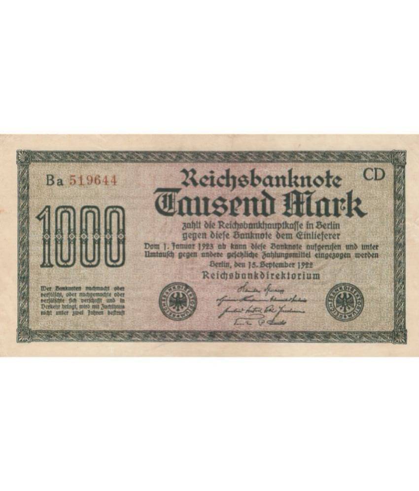 NUMISMATTECLY RARE AND COLLECTIBLE-1000-MARK ,BERLIN -1922 ,BIG SIZE ,HIGHLY COLLECTIBLE ,IN EXTRA FINE CONDITION , PLEASE CHECK PICTURE CAREFULLY BEFORE ORDER ,PLEASE DONT PLACE FAKE ORDER. NUMISMATTECLY RARE AND COLLECTIBLE-1000-MARK ,BERLIN -1922 ,BIG SIZE ,HIGHLY COLLECTIBLE ,IN EXTRA FINE CONDITION , PLEASE CHECK PICTURE CAREFULLY BEFORE ORDER ,PLEASE DONT PLACE FAKE ORDER.