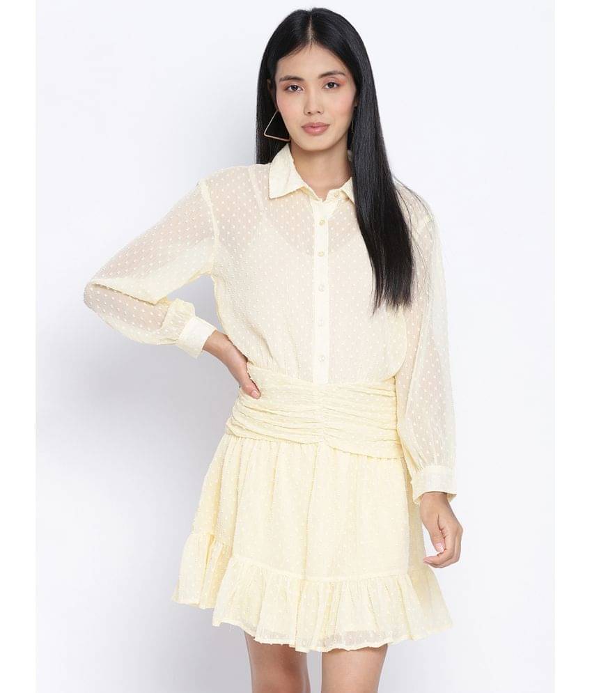     			Oxolloxo Women Polyester Fit & Flare Dress ( Yellow )