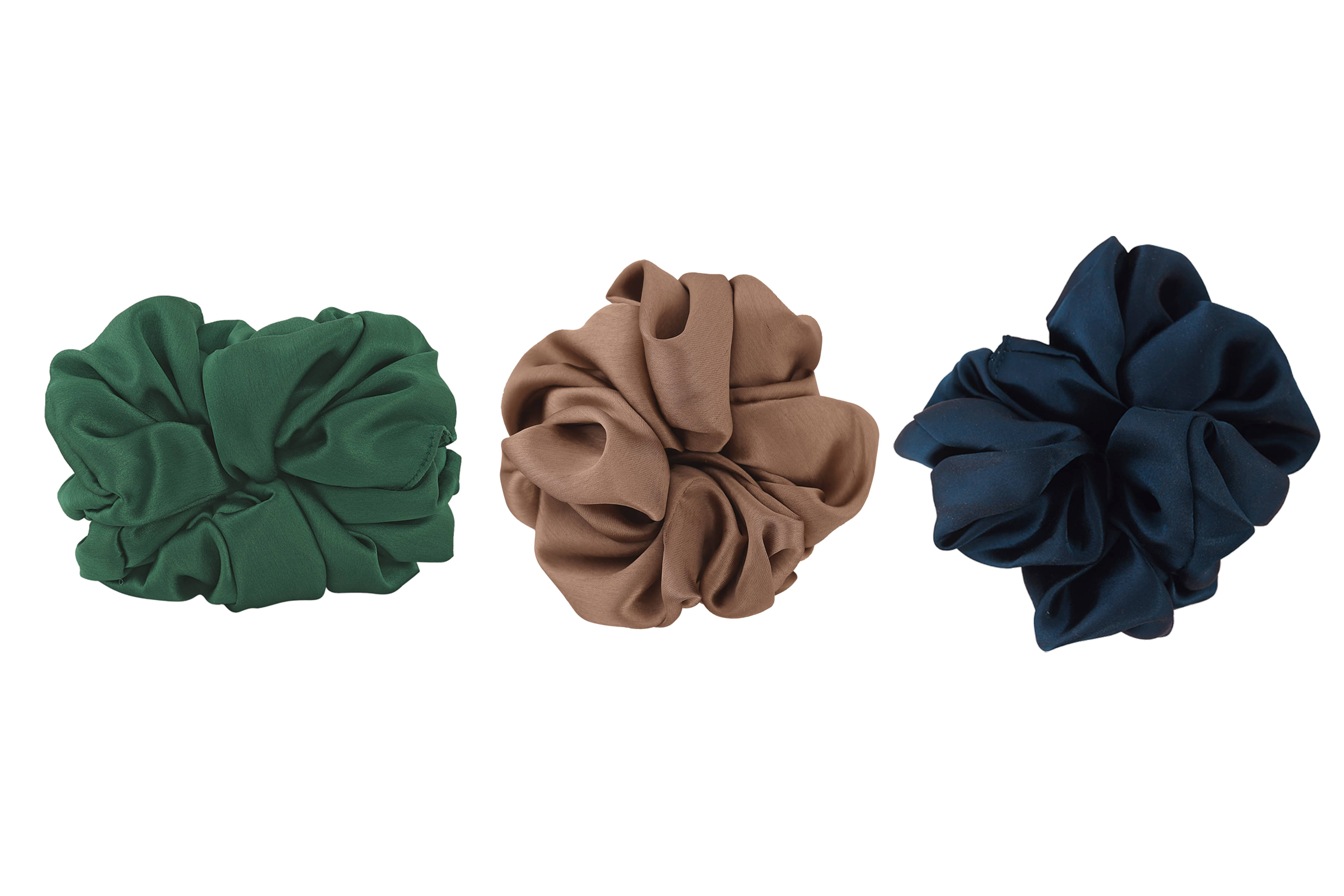 PMTOAM Plain Solid Multicolor Soft Satin hair Scrunchies, Ponytail Holder hair accessories for girls and women - Pack of 3 PMTOAM Plain Solid Multicolor Soft Satin hair Scrunchies, Ponytail Holder hair accessories for girls and women - Pack of 3