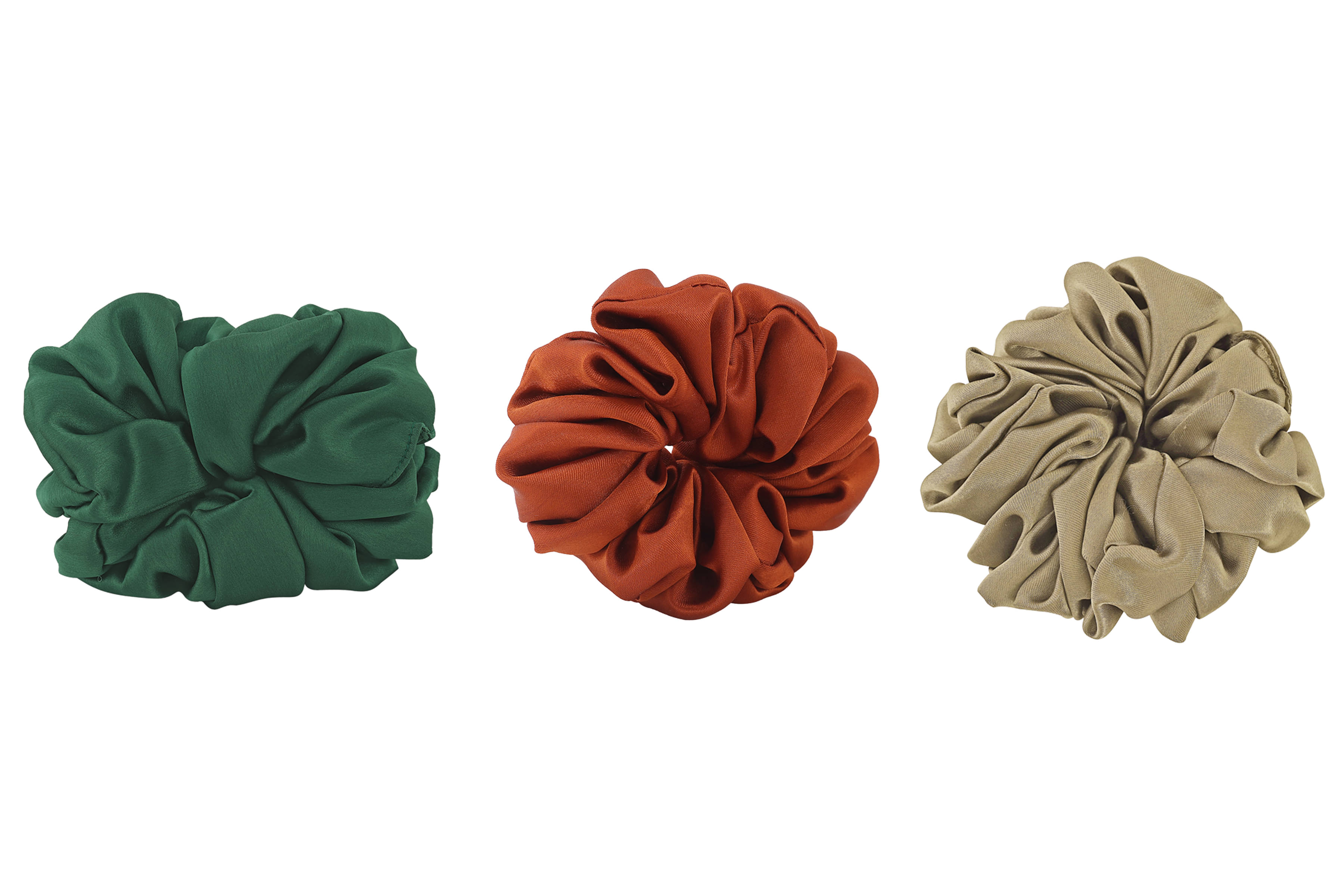 PMTOAM Plain Solid Multicolor Soft Satin hair Scrunchies, Ponytail Holder hair accessories for girls and women - Pack of 3 PMTOAM Plain Solid Multicolor Soft Satin hair Scrunchies, Ponytail Holder hair accessories for girls and women - Pack of 3