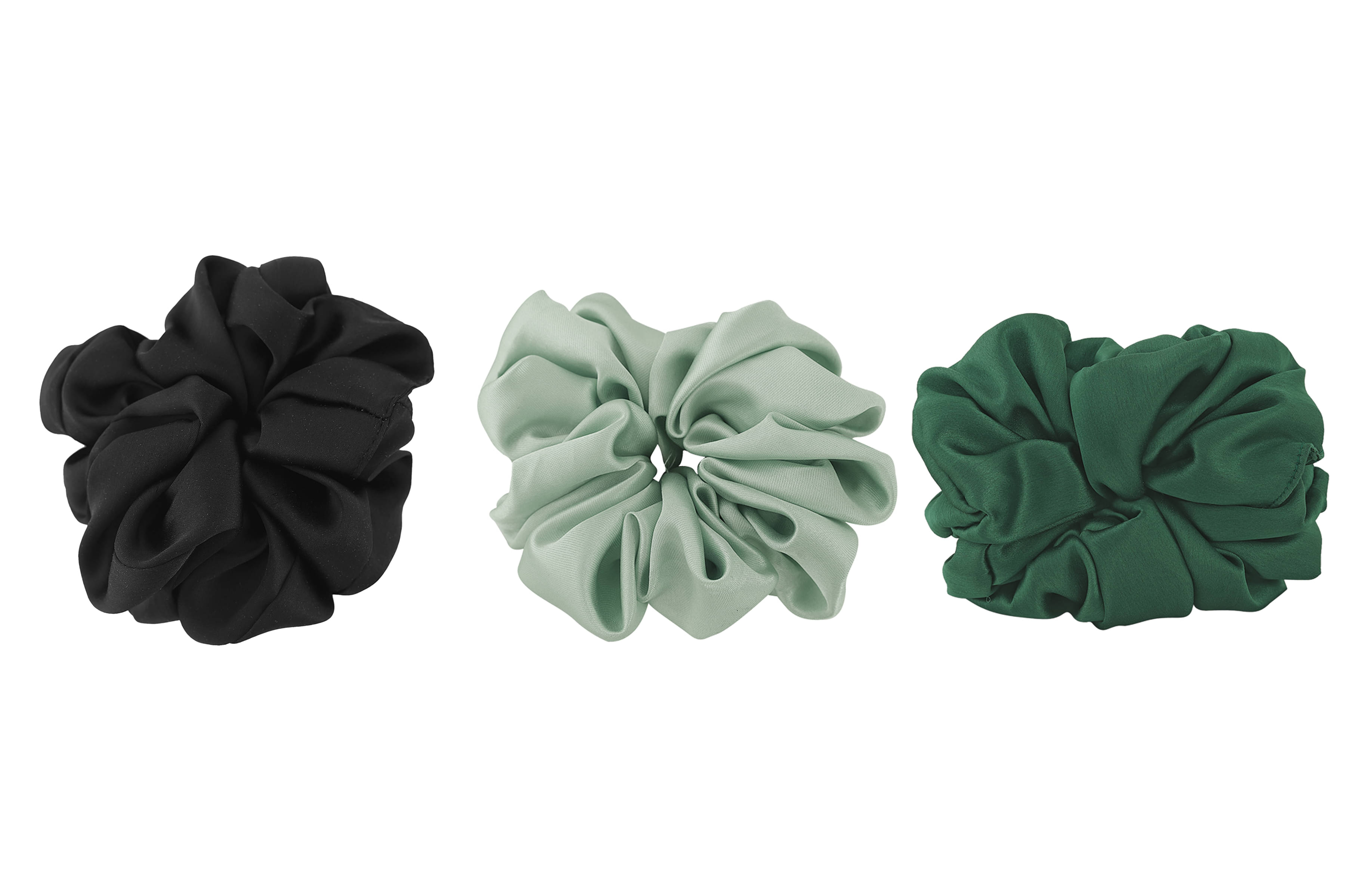 PMTOAM Plain Solid Multicolor Soft Satin hair Scrunchies, Ponytail Holder hair accessories for girls and women - Pack of 3 PMTOAM Plain Solid Multicolor Soft Satin hair Scrunchies, Ponytail Holder hair accessories for girls and women - Pack of 3
