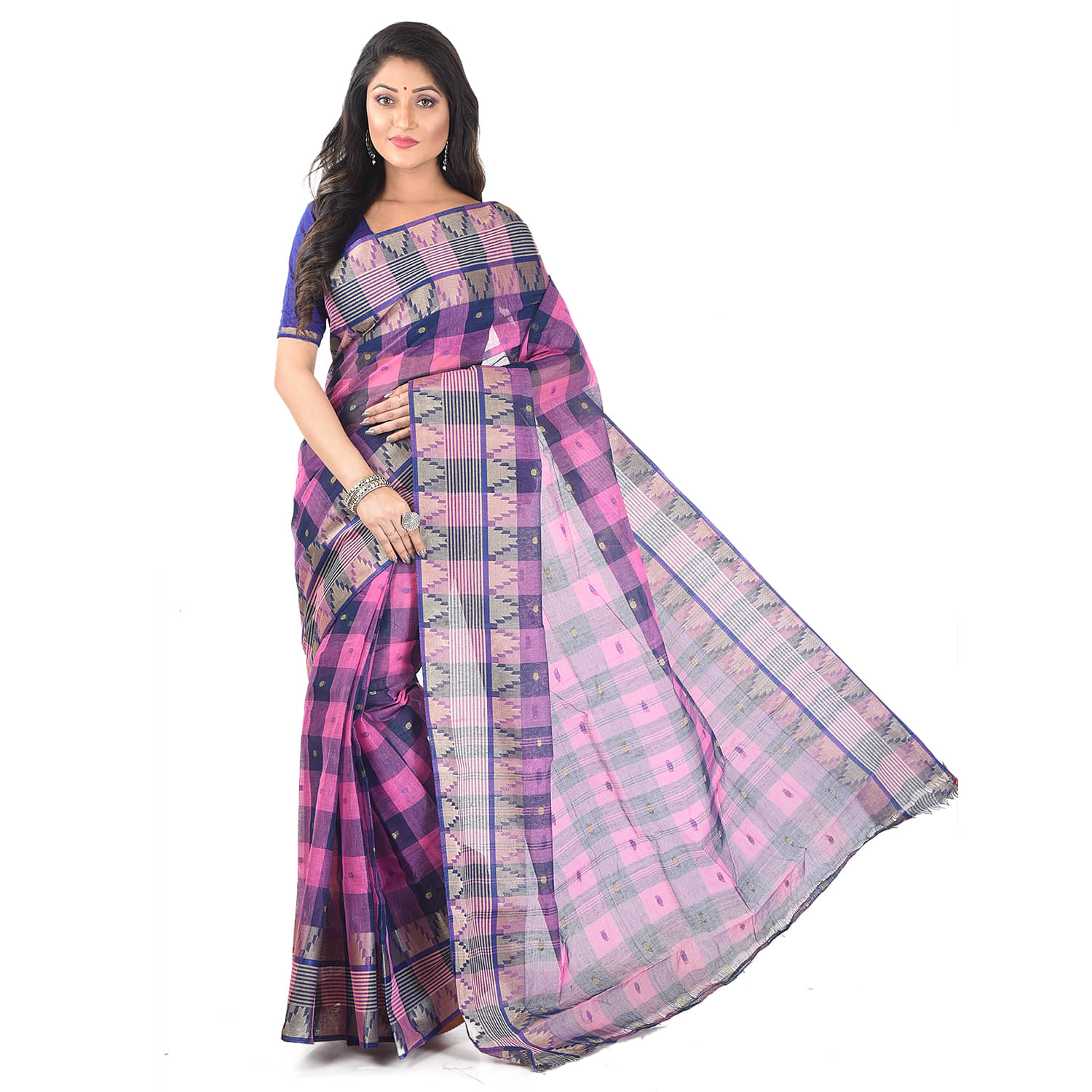     			Roy Enterprises Creation Bengal cotton Saree Without Blouse Piece ( Pink )