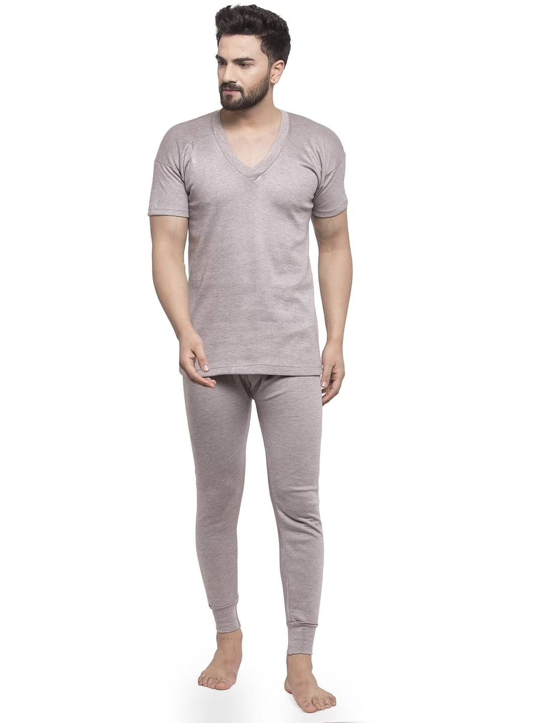 Uzarus Pack of 1 Cotton Blend Thermal Sets For Men's ( Brown ) Uzarus Pack of 1 Cotton Blend Thermal Sets For Men's ( Brown )