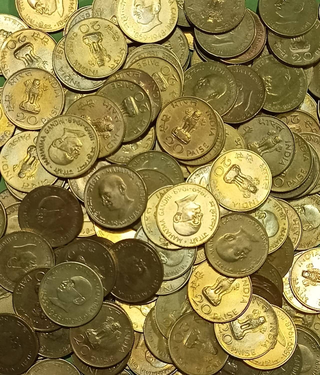     			100 PCS GANDHI 20 PAISA UNC XF CONDITION SEE PHOTO