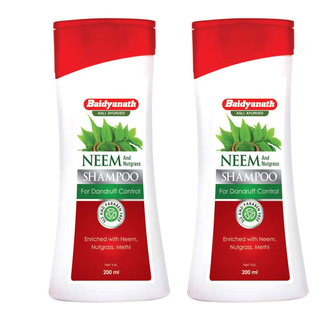 Baidyanath Neem And Nutgrass Shampoo Liquid 200 Ml Pack of 2 Baidyanath Neem And Nutgrass Shampoo Liquid 200 Ml Pack of 2