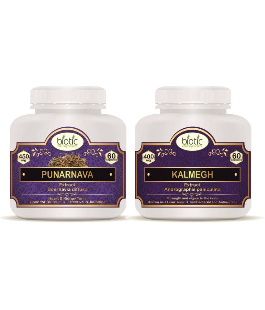 Biotic Punarnava & Andrographis paniculata (Kalmegh) Capsule 120 no.s Pack of 2 Biotic Punarnava & Andrographis paniculata (Kalmegh) Capsule 120 no.s Pack of 2