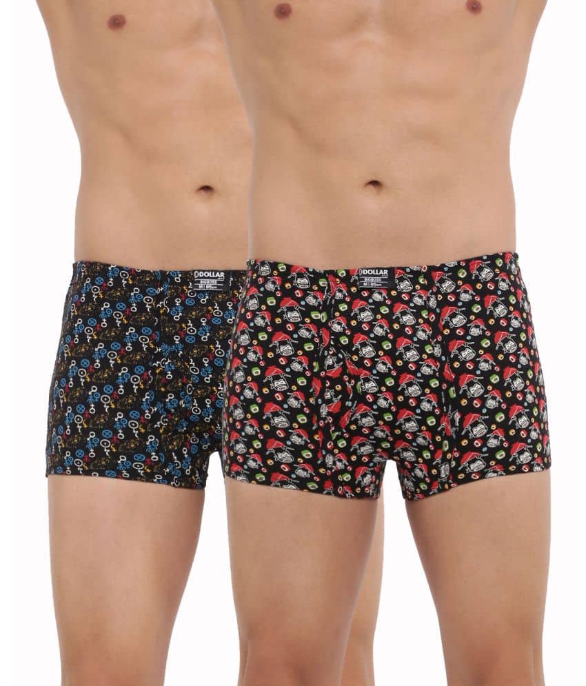 Dollar Bigboss Men's Pack of 2 Soft Combed Cotton Printed Trunk (Colour May Vary)